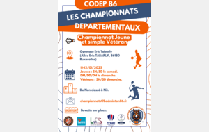 Championnat départemental de la Vienne Jeunes et Vétérans 2024/2025